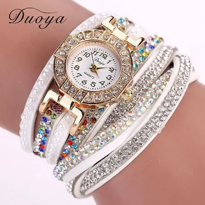 Luxury Er Watches Women Ladies Bracelet Quartz Wristwatch Crystal Diamond Clock Women Dress Watch 10 Colors 10
