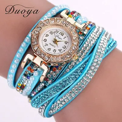Luxury Er Watches Women Ladies Bracelet Quartz Wristwatch Crystal Diamond Clock Women Dress Watch 10 Colors 2