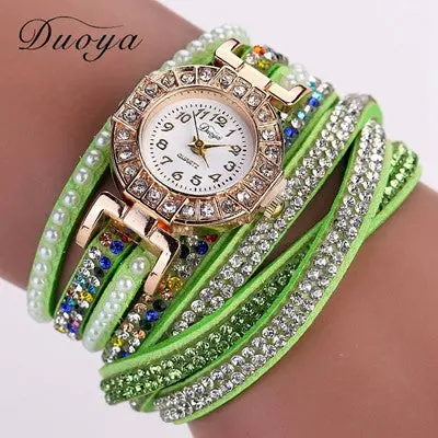 Luxury Er Watches Women Ladies Bracelet Quartz Wristwatch Crystal Diamond Clock Women Dress Watch 10 Colors 6