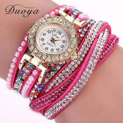Luxury Er Watches Women Ladies Bracelet Quartz Wristwatch Crystal Diamond Clock Women Dress Watch 10 Colors 7