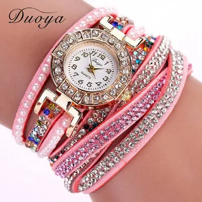 Luxury Er Watches Women Ladies Bracelet Quartz Wristwatch Crystal Diamond Clock Women Dress Watch 10 Colors 8