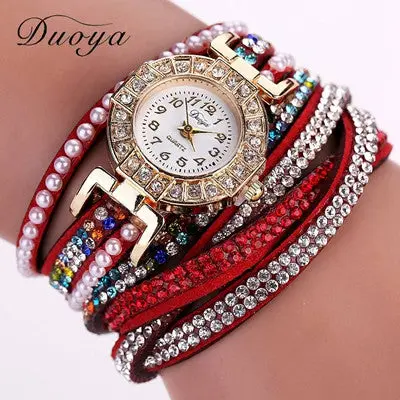 Luxury Er Watches Women Ladies Bracelet Quartz Wristwatch Crystal Diamond Clock Women Dress Watch 10 Colors 9