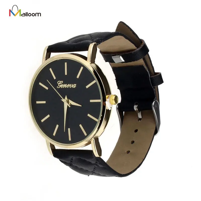 Luxury Faux Leather Geneva Watches Candy Color Quartz Watch S Women Men Reloj Relogio 2