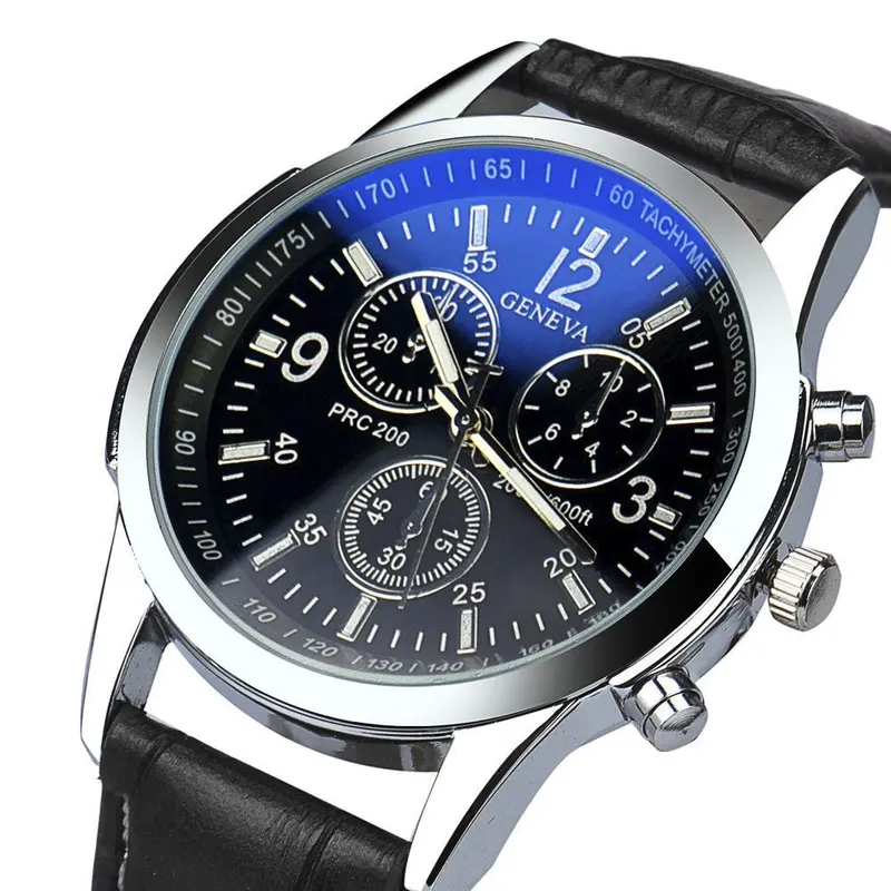 Luxury Faux Leather Mens Analog Watches Men's Watch Quartz Clock Military Relojes Luxury Business Watch 1