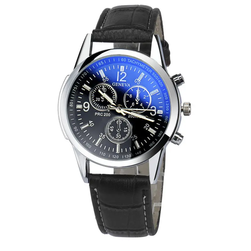 Luxury Faux Leather Mens Analog Watches Men's Watch Quartz Clock Military Relojes Luxury Business Watch 2