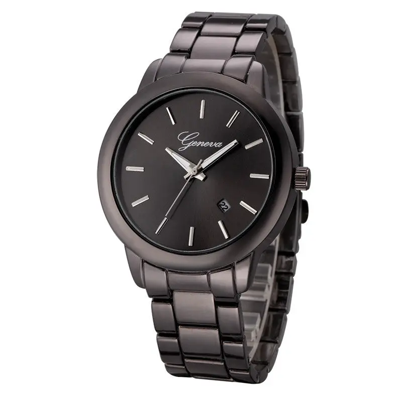 Luxury Geneva Women Watches Crystal Stainless Steel Band Clock Gold Silver Analog Watch Relogio Feminino 1