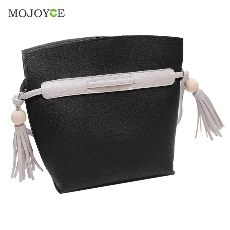 Luxury Handbags Women Bags Designer Bucket Women Leather Handbag Embossed Strips Tassel Shoulder Crossbody Bag Sac A Main Bolsos 1