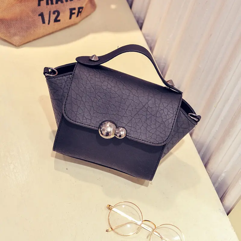 Luxury Handbags Women Bags Designer Button Lock Pu Leather Small Portable Tophandle Shoulder Bag Bolsos 1