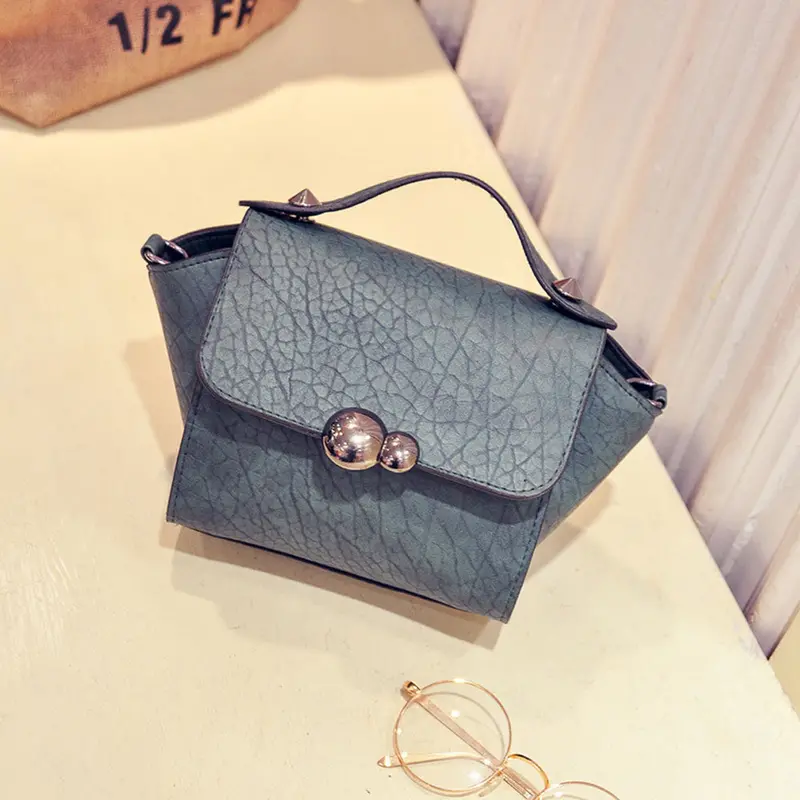 Luxury Handbags Women Bags Designer Button Lock Pu Leather Small Portable Tophandle Shoulder Bag Bolsos 2
