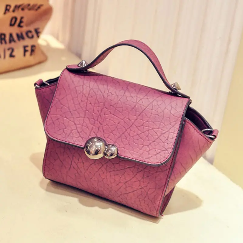 Luxury Handbags Women Bags Designer Button Lock Pu Leather Small Portable Tophandle Shoulder Bag Bolsos 3