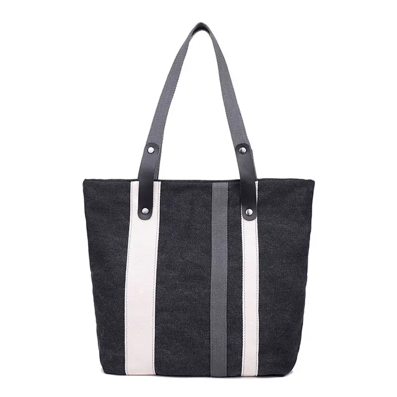 Luxury Handbags Women Bags Designer Canvas Handbag Stripe Shoulder Large Tote Ladies Bags Bolsos Mujer 1