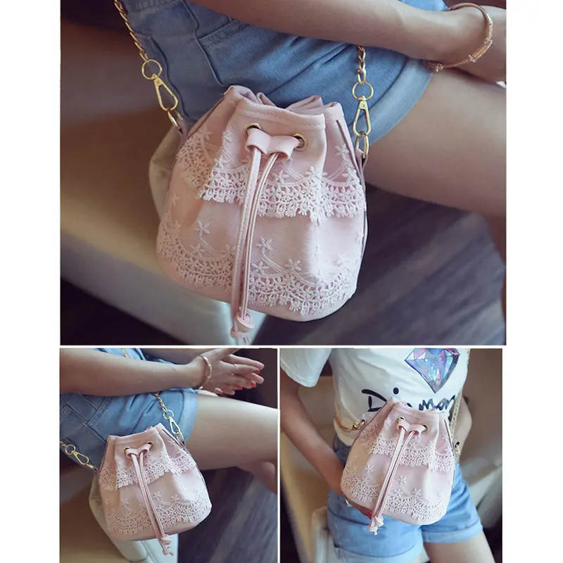 Luxury Handbags Women Bags Designer Clutch Women Messenger Bags Leather Bucket Shoulder Bag Lace Cross Body Bolsa Feminina 1