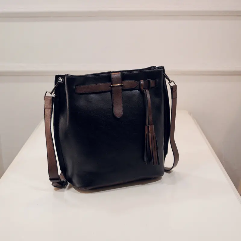 Luxury Handbags Women Bags Designer Messenger Bucket Vintage Retro Big Simple Pu Leather Shoulder Crossbody Bag Bolsos Mujer 1