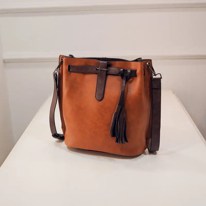 Luxury Handbags Women Bags Designer Messenger Bucket Vintage Retro Big Simple Pu Leather Shoulder Crossbody Bag Bolsos Mujer 2