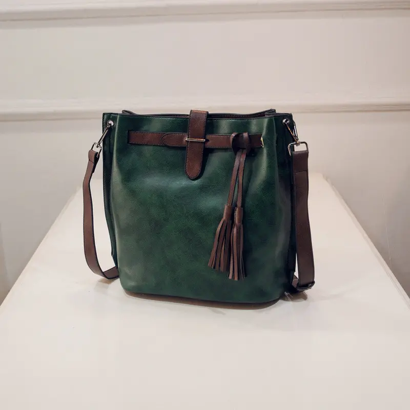 Luxury Handbags Women Bags Designer Messenger Bucket Vintage Retro Big Simple Pu Leather Shoulder Crossbody Bag Bolsos Mujer 3