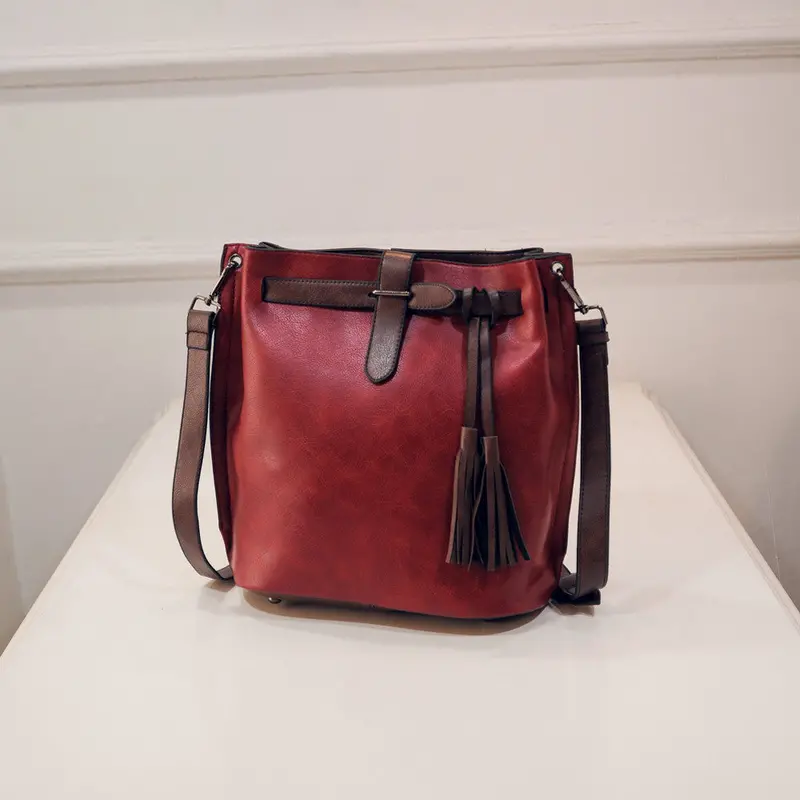 Luxury Handbags Women Bags Designer Messenger Bucket Vintage Retro Big Simple Pu Leather Shoulder Crossbody Bag Bolsos Mujer 5