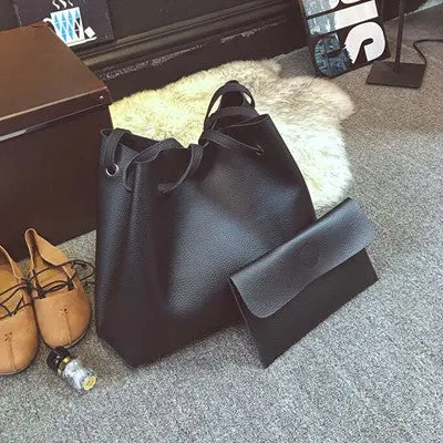 Luxury Handbags Women Bags Designer Pu Leather Litchi Stria Handbag Single Shoulder Bag With Clutch Bolsos Femenina 1