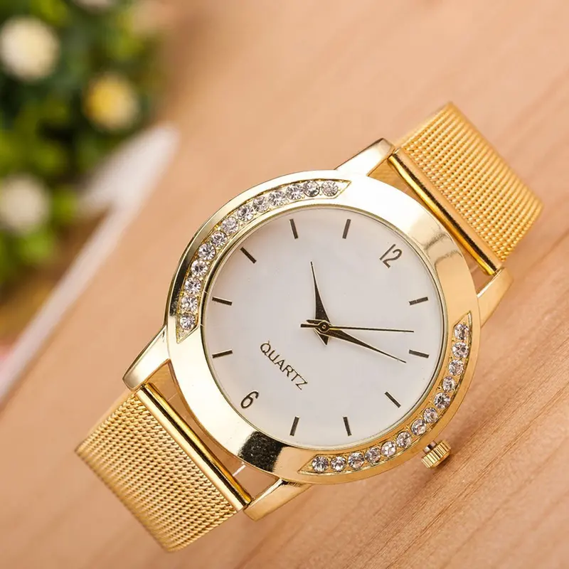 Luxury Ladies Watch Montre Crystal Golden Full Steel Reloj Mujer Watch Women Dress Watches Relogio Feminino Dourado 1