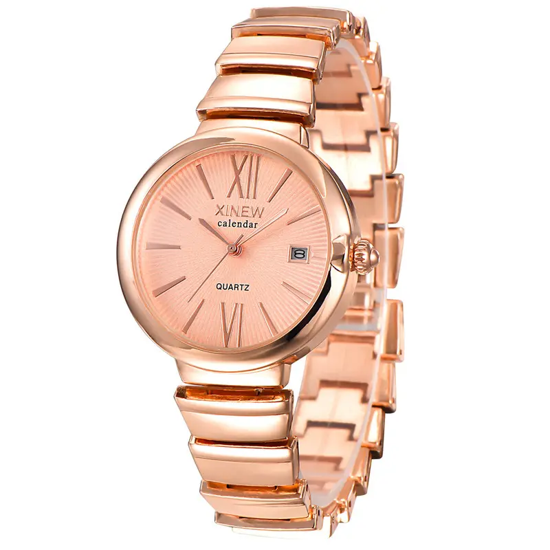 Luxury Ladies Women Girl Stainless Steel Quartz Date Wrist Watch Feida 2