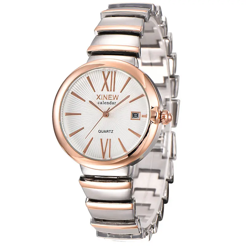 Luxury Ladies Women Girl Stainless Steel Quartz Date Wrist Watch Feida 3