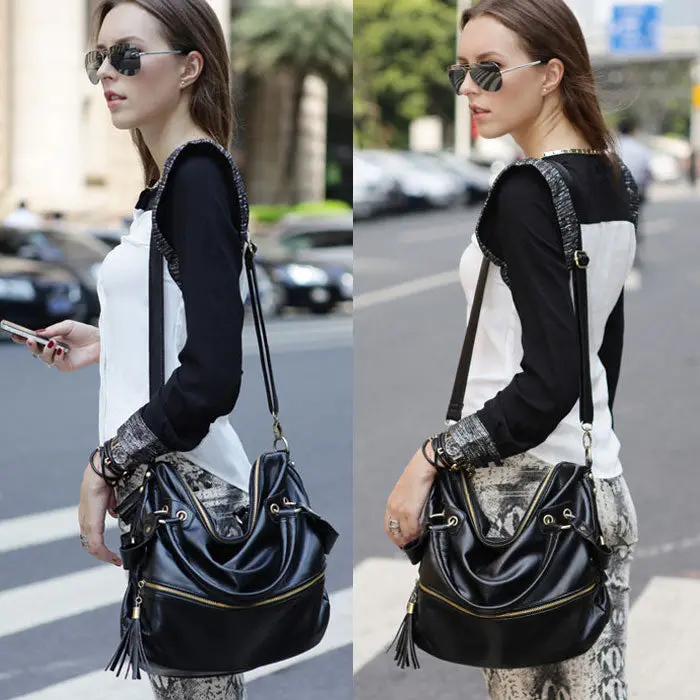 Luxury Lady Bag Casual Street Women Bags Tassel Decors Leather Women Messenger Handbag 1