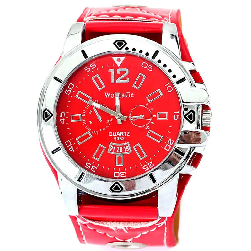 Luxury Men Watch Black Analog Sport Clocks Quartz Date Pu Leather Army Wrist Watch 4
