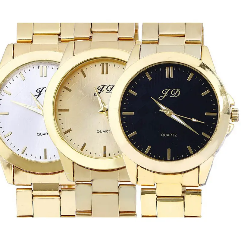 Luxury Men Watch Gold Classic Quartz Watches Sport Casual Clocks Stainless Steel Wristwatch Drop& 1