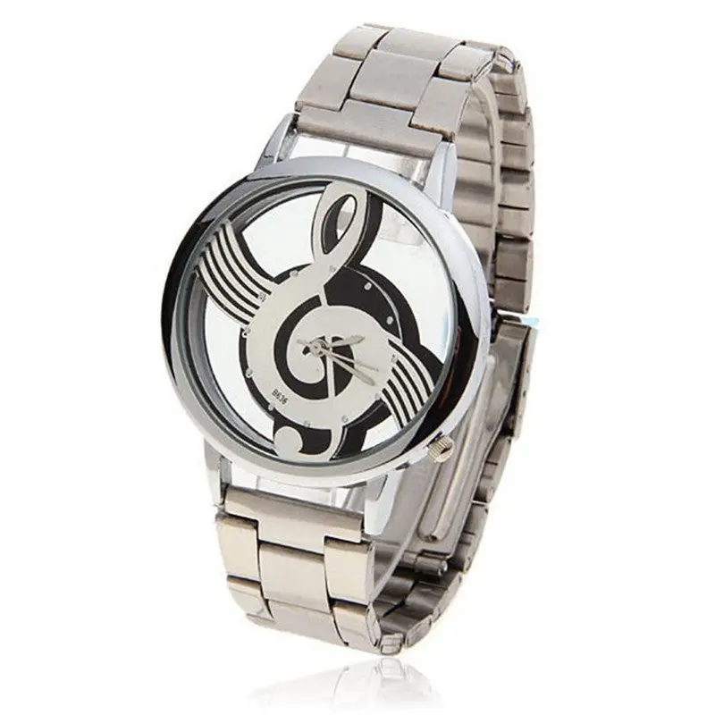 Luxury Men Women Watch Casual Steel Quartz Sports Watches Relogios Wristwatch Music Notes Style Clock 1