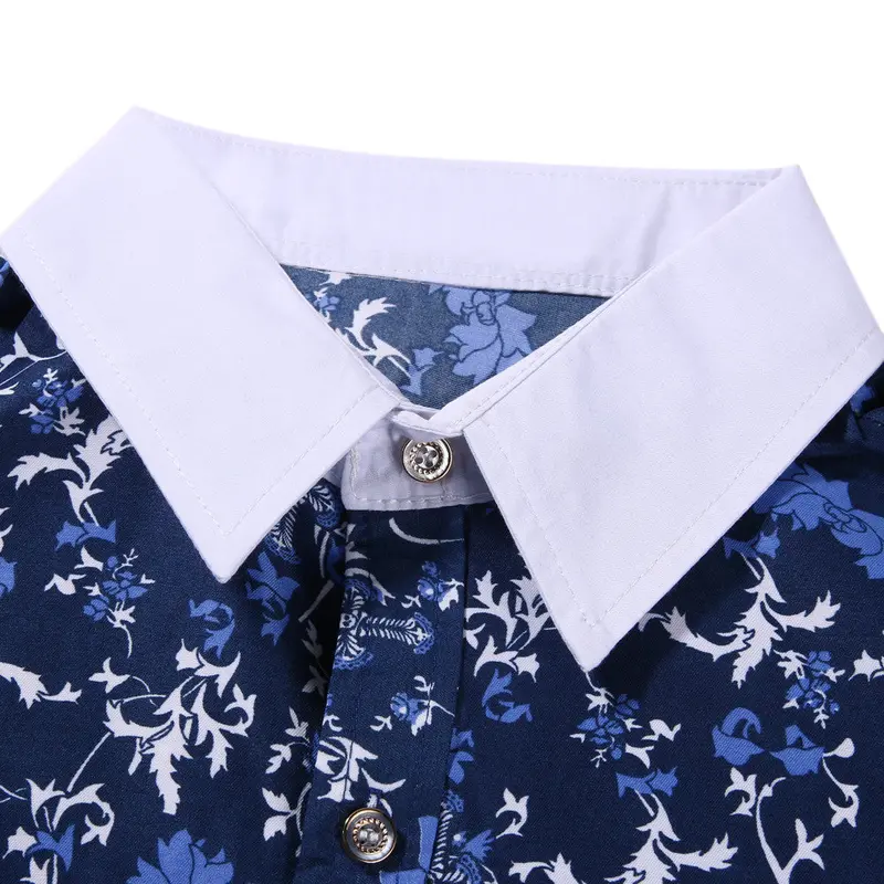 Luxury Men's Long Sleeve Slim Fit Shirt Fashion Casual Floral Pattern Slim Stylish Shirts Blouse Men Dress Shirts M,L,Xl,Xxl 4