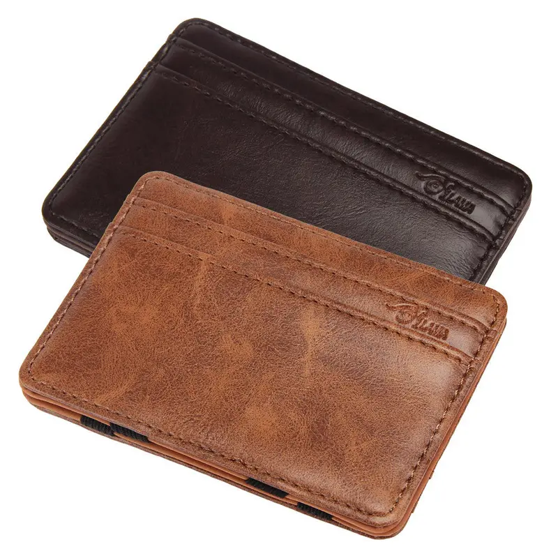 Luxury Mini Neutral Magic Bifold Leather Wallet Card Holder Wallet Purse 1
