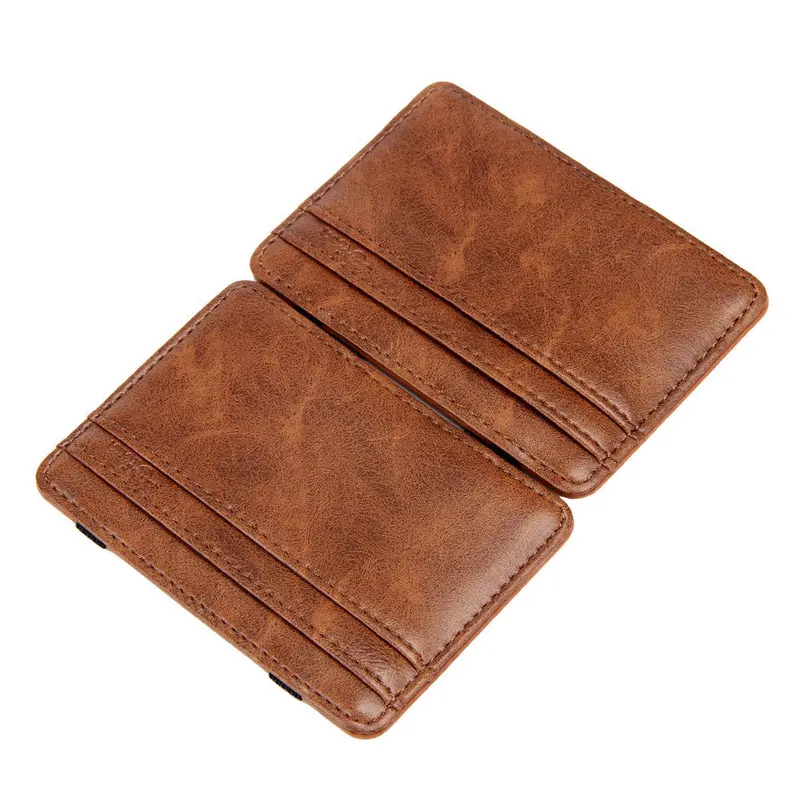 Luxury Mini Neutral Magic Bifold Leather Wallet Card Holder Wallet Purse 2