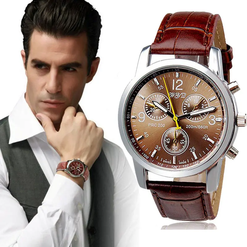 Luxury Montre Best Selling Men's Watch Faux Leather Men Quartz Watches Business Sport Hour Military Relogio 1