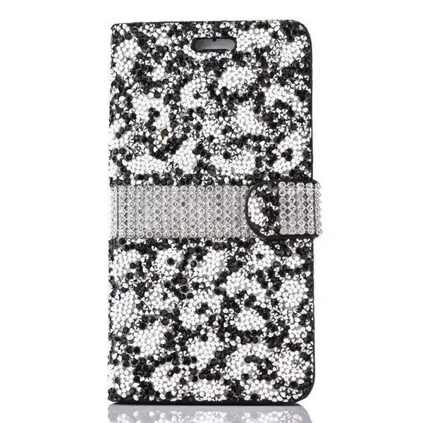 Luxury Pu Leather Diamond Jewel Bling Grain Case Cover For Iphone 6 6S 7 Plus Card Slot Purse Wallet Cases 1