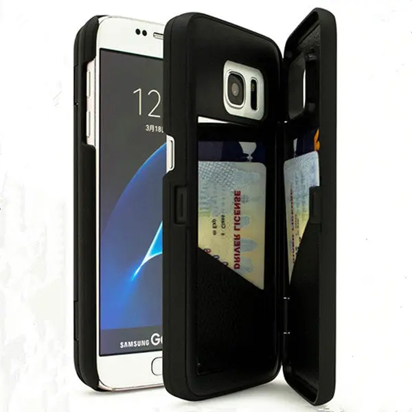 Luxury Pu Leather Mirror Design Credit Card Slot Case Cover For Iphone 6 6S 7 Plus Cases Wallet For Samsung S7 Edge 1