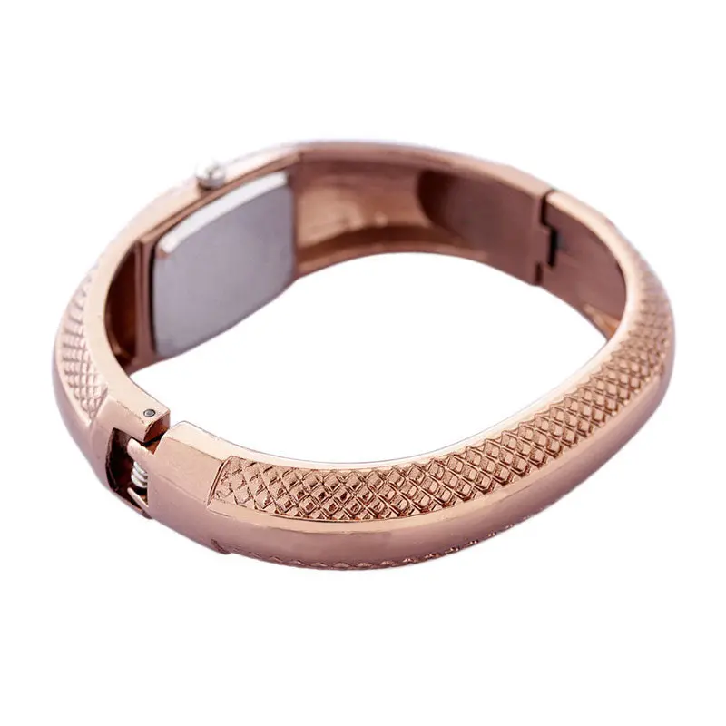 Luxury Quartz Watch Lady Cuff Bangle Bracelet Wristwatch Clock Watches Crystal Gold Relogio 2
