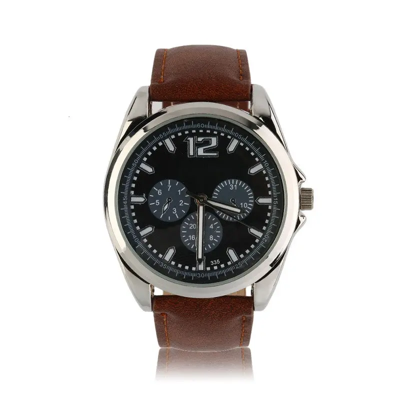 Luxury Quartz Watchbusiness Casual Wristwatch Relogio Masculino Quality Leather Luminous Movet Watch 1