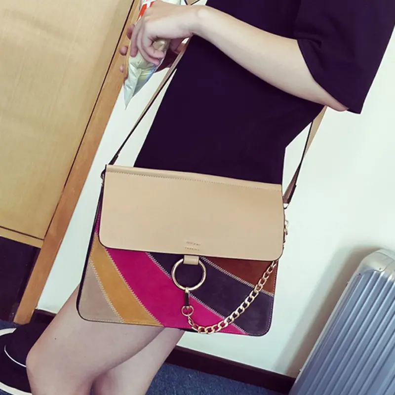 Luxury Rainbow Frosted Women Shoulder Bags Messenger Bag Small Square Package Chain Women's Handbags 1