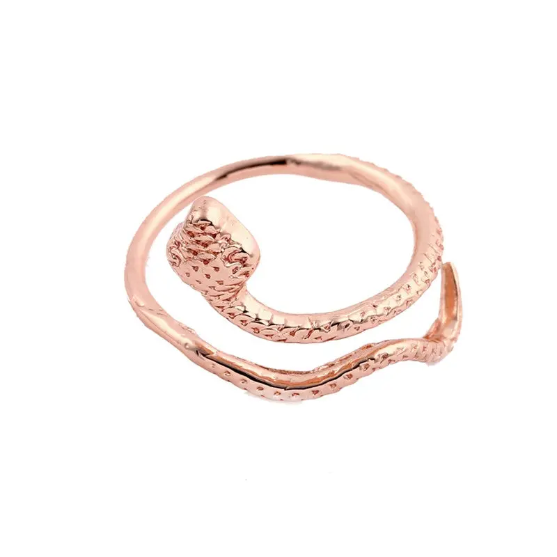 Luxury Rose Gold Plated Small Snake Rings Girls Cute Animal Ring 3