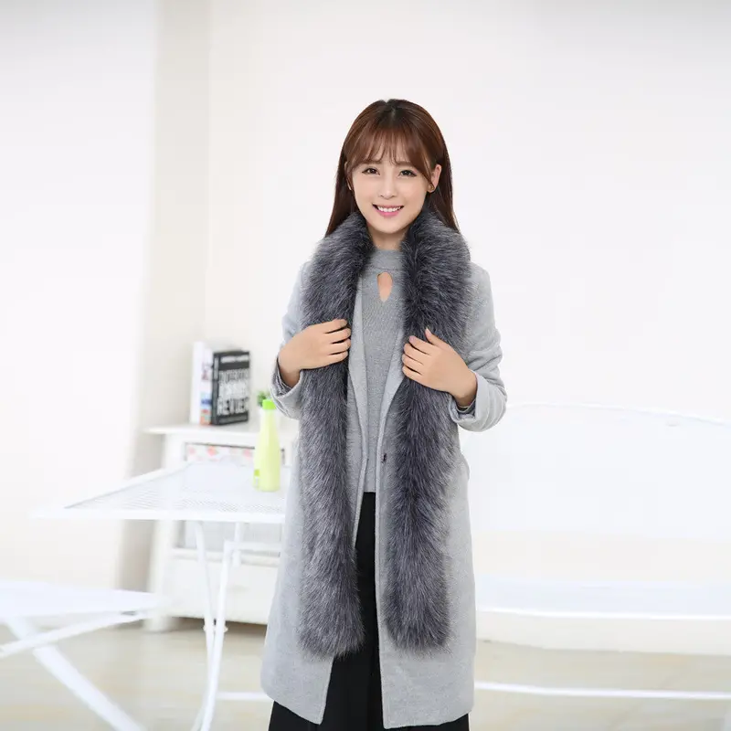 Luxury Scarf Designer Warm Noble Women Scarf Artificial Fox Fur Scarves Collar Blanket Shawl Wraps 1