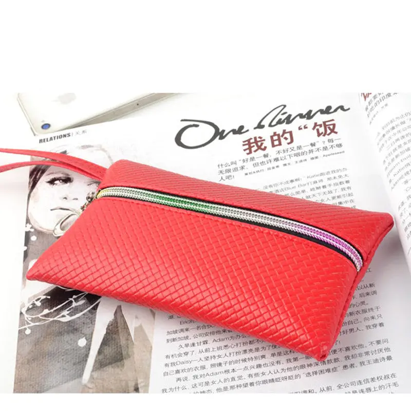 Luxury Soft Womens Card Coin Phone Holder Artificial Leather Wallet Clutch 1