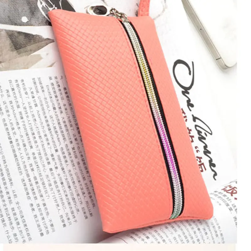 Luxury Soft Womens Card Coin Phone Holder Artificial Leather Wallet Clutch 2
