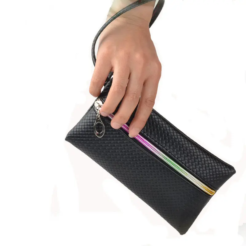 Luxury Soft Womens Card Coin Phone Holder Artificial Leather Wallet Clutch 3