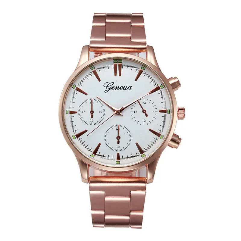 Luxury Watch Men Women Crystal Stainless Steel Analog Quartz Wrist Watch Relojes Hombre Rose Gold Relogio Feida 2
