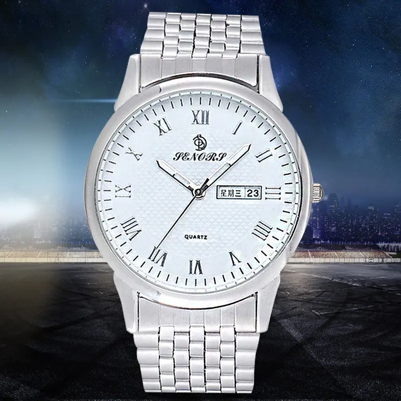 Luxury Watch Reloj Hombre Men Stainless Steel Band Quartz Analog Wrist Watch Watches Relogio Masculino Feida 1