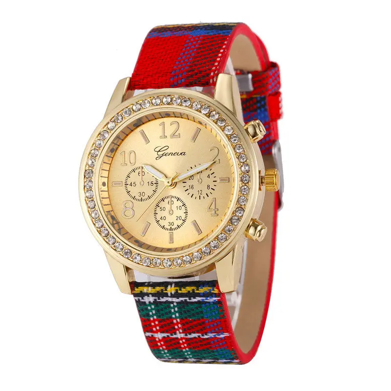 Luxury Watch Women Geneva Ladies Women Girl Stainless Steel Quartz Wrist Watch Feida 1
