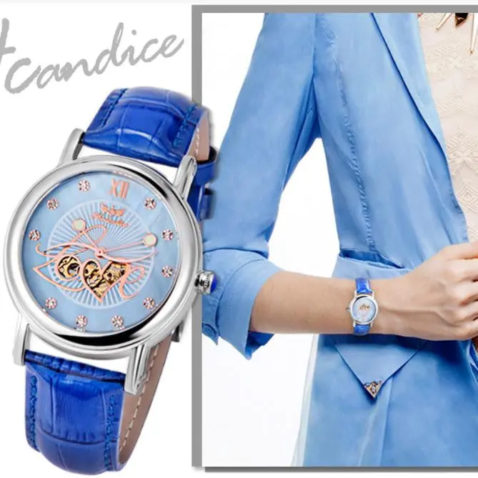 Luxury Watch Women Ladies Leather Band Mechanical Watch Wrist Watch Montre Relojes Mujer Feida 1