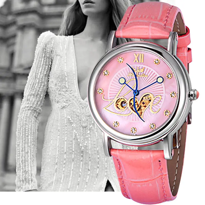 Luxury Watch Women Ladies Leather Band Mechanical Watch Wrist Watch Montre Relojes Mujer Feida 2