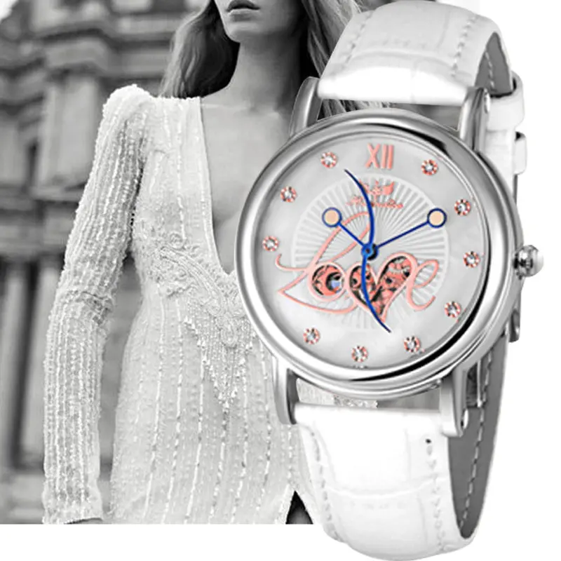 Luxury Watch Women Ladies Leather Band Mechanical Watch Wrist Watch Montre Relojes Mujer Feida 3