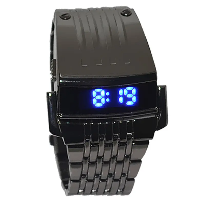 Luxury Watches Men Watch Relogio Masculino Men Stainless Steel Men Blue Led Digital Sport Wrist Watch 1