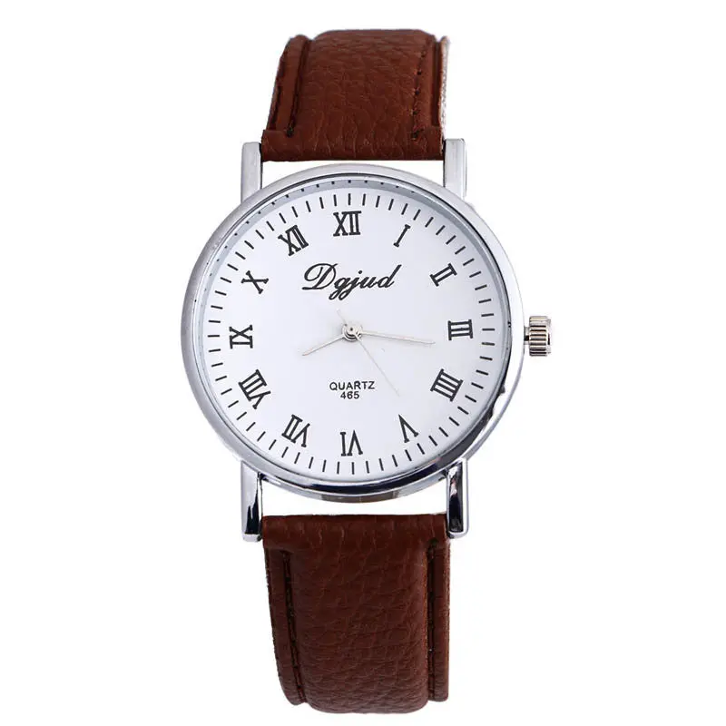 Luxury Women Men Watch Neutral Faux Leather Sport Watch Analog Quartz Clock Wrist Watch Formal Clocks 1